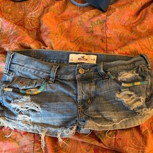 Hollister Blue Denim Shorts with Accents
